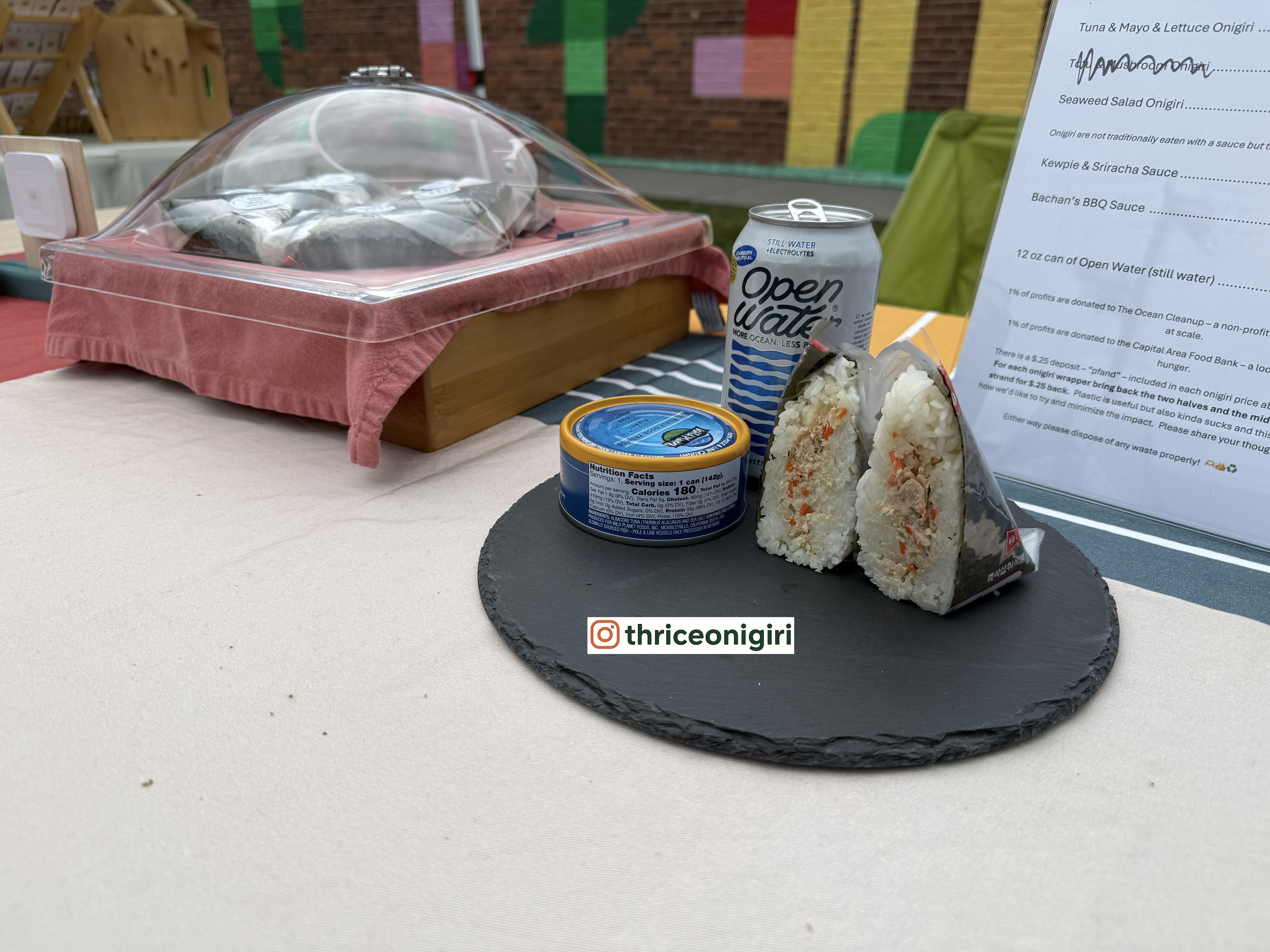 tuna mayo onigiri in table setup